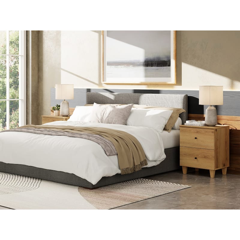 2 Drawer Nightstands with Charging Station for Bedroom