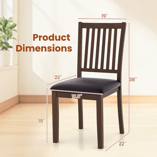 Set of 2 Upholstered Modern Dining Chair with Slanted High