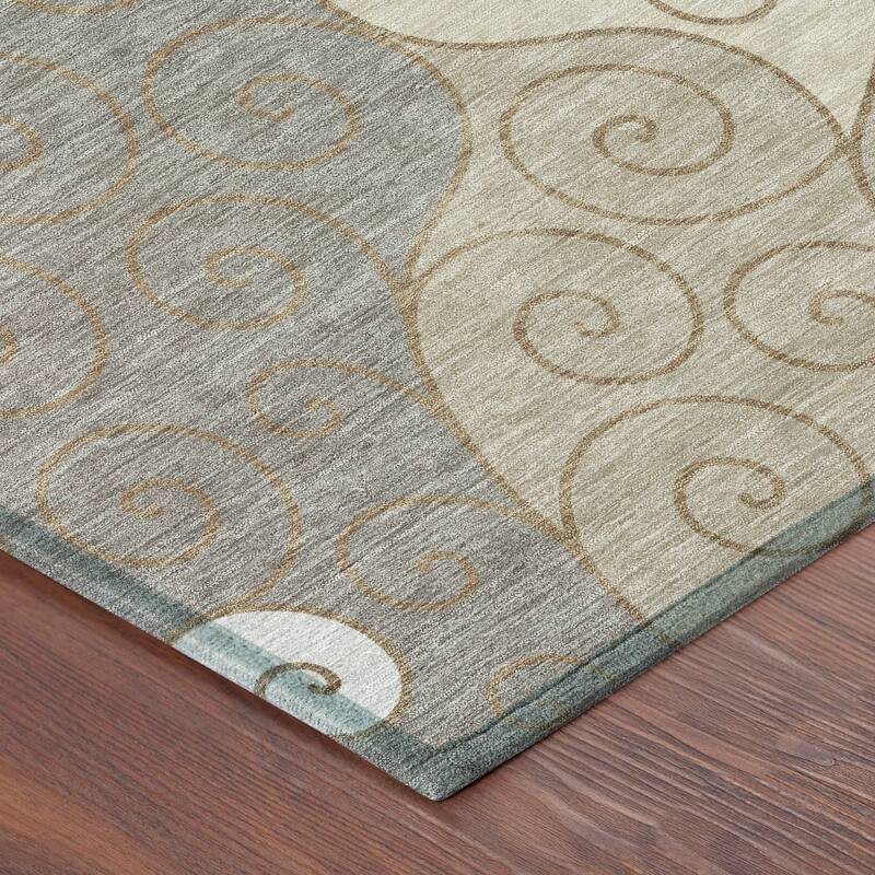 Machine Washable Indoor/ Outdoor Swirly Chantille Rug