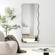 preview thumbnail 5 of 8, Sleek Curved Full-Length Floor Mirror Antique Black