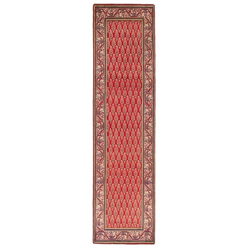 ECARPETGALLERY Hand-knotted Andelz Red Wool Rug - 2'6 x 9'10 - Red - 2'6 x 9'10