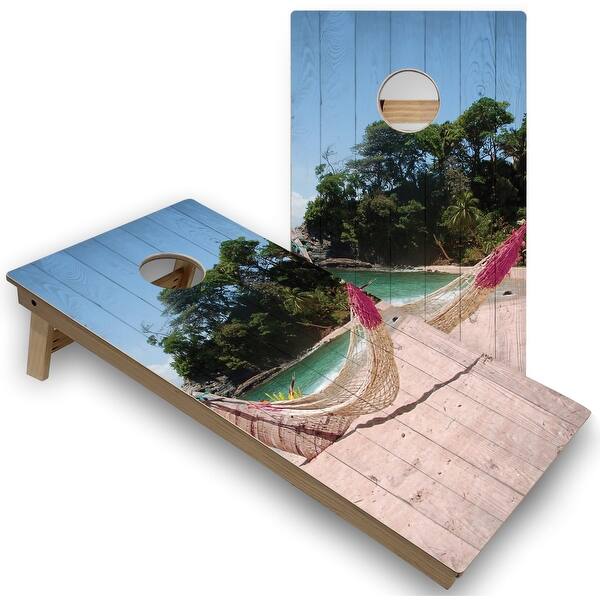 slide 2 of 7, Beach Hammock Outdoor Cornhole Set All-Weather 2x4 - Include ALL Accessories