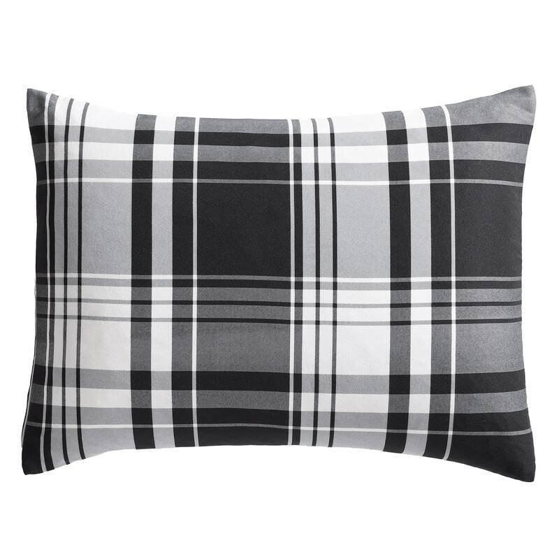 Eddie Bauer Saddle Mountain Plaid Black Reversible Comforter Set