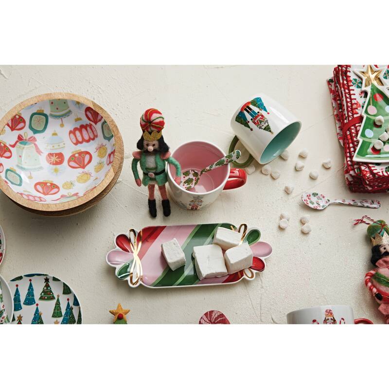 Stoneware Candy Shaped Plate with Electroplating