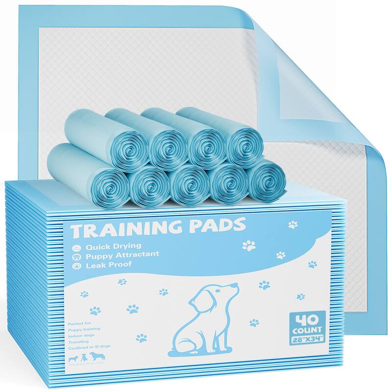 Puppy Pee Pads, 28" x 34" Disposable Dog Training Pads, Super Absorbent & Quick-Drying, Leak-Proof Pet Pads for Crate or Floor - 40P