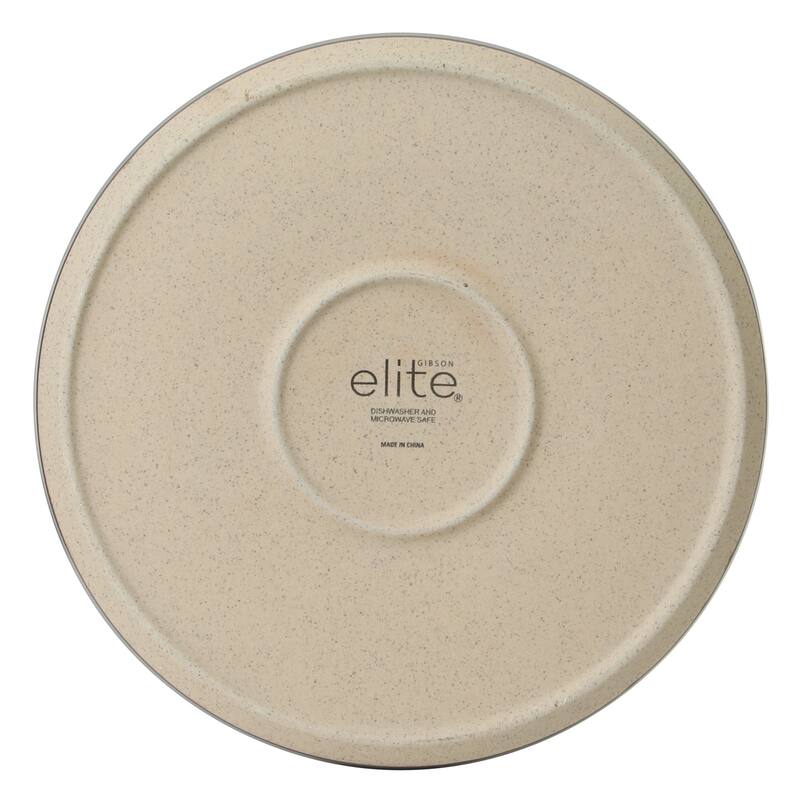 Gibson Elite Overbrook 16-Piece Pottery Clay Stoneware Stackable Dinnerware Set - Plates & Bowls, Reactive Glaze, Service for 4