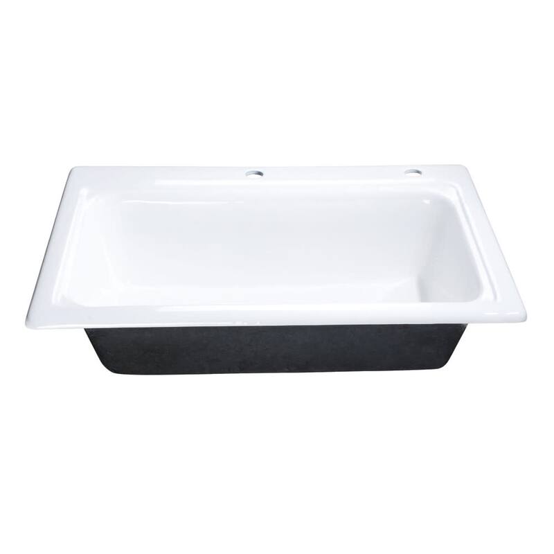 Kingston Brass GT332292 Towne 33" Undermount Single Basin Cast Iron - White