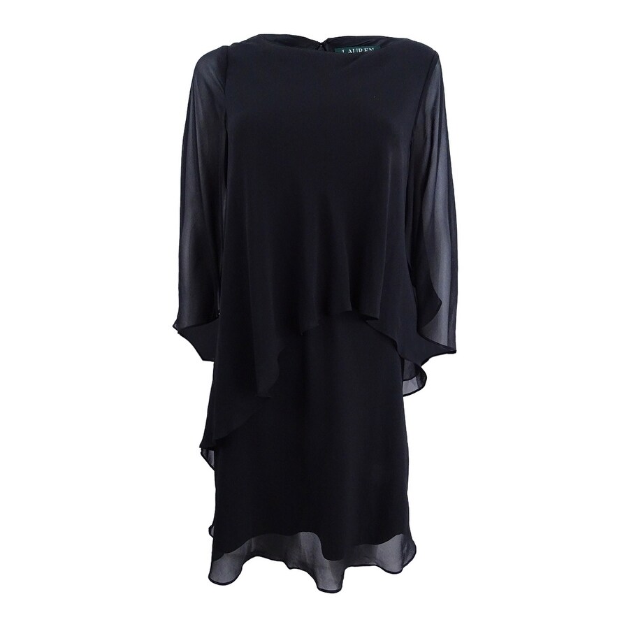 black chiffon shift dress