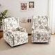 preview thumbnail 117 of 139, 29'' W Pattern Swivel Manual Push Back Recliner Chair Set of 2 Plant Beige/ Linen