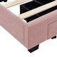 preview thumbnail 26 of 26, Nestfair Queen Size Linen Upholstered Platform Bed with 3 Drawers