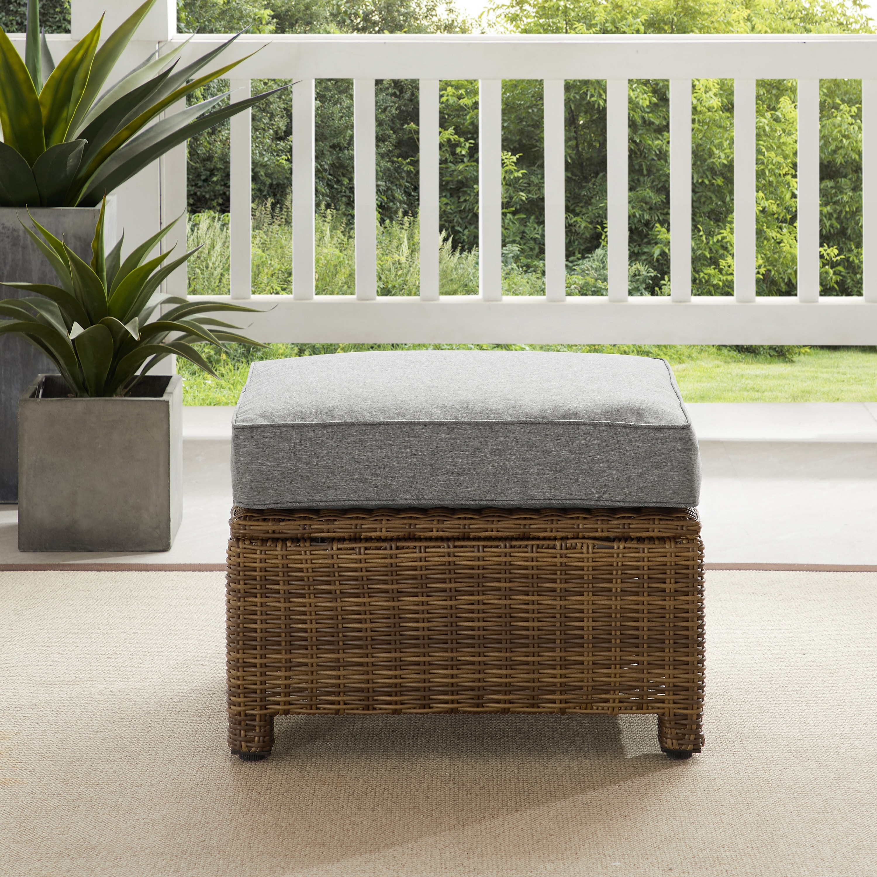 Crosley Bradenton Outdoor Wicker Ottoman - 25 