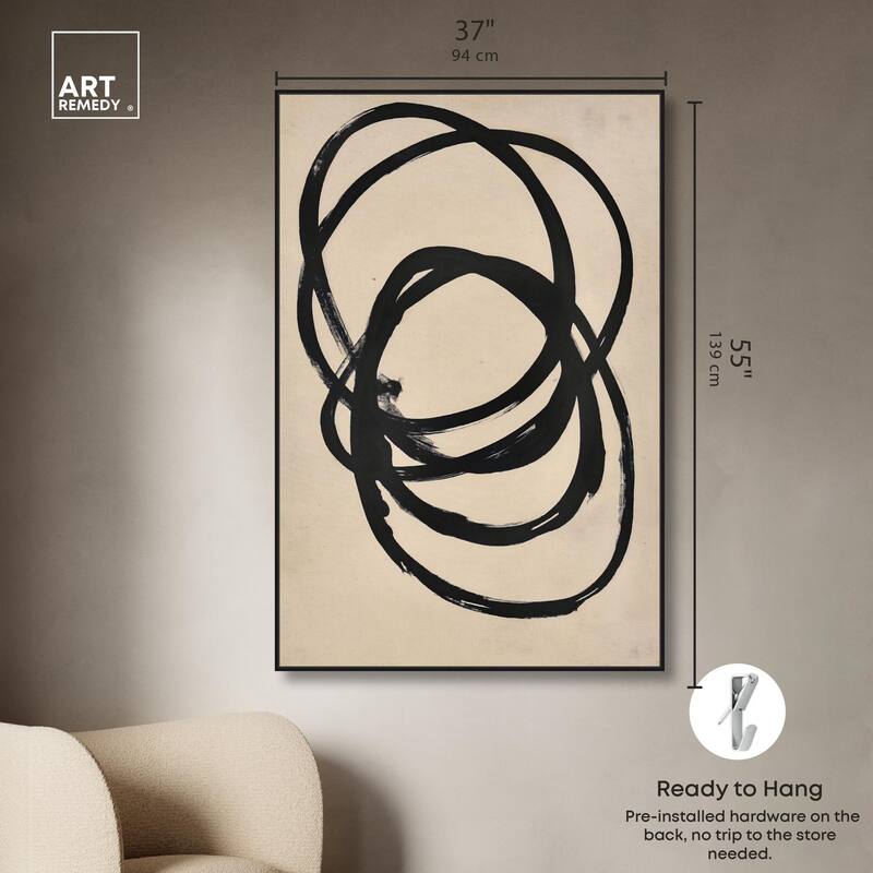 Beige Black II Canvas by Art Remedy