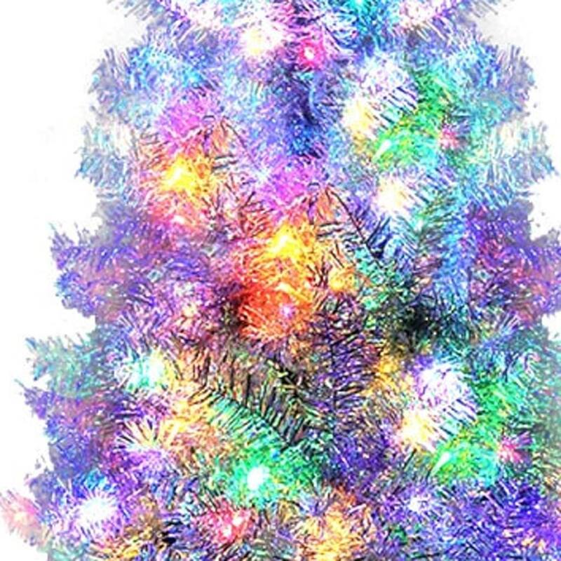 HomeRoots 6' Silver Pre Lit Full Tinsel Christmas Tree - 42.70 in. x 72.00 in. x 42.70 in.