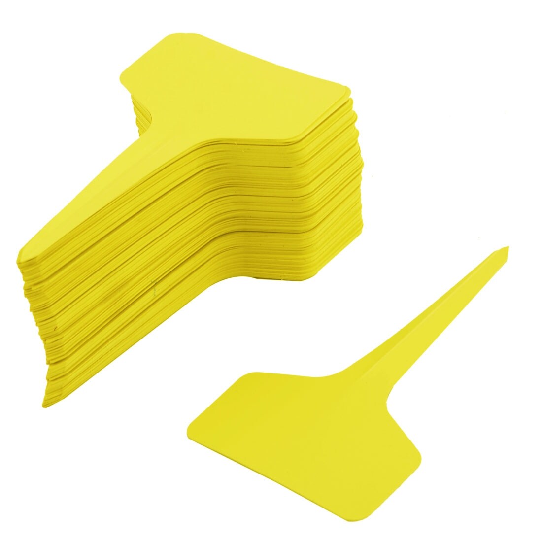 Home Balcony Plastic T Shaped Plant Aloes Roses Label Marker 100pcs - Light  Yellow