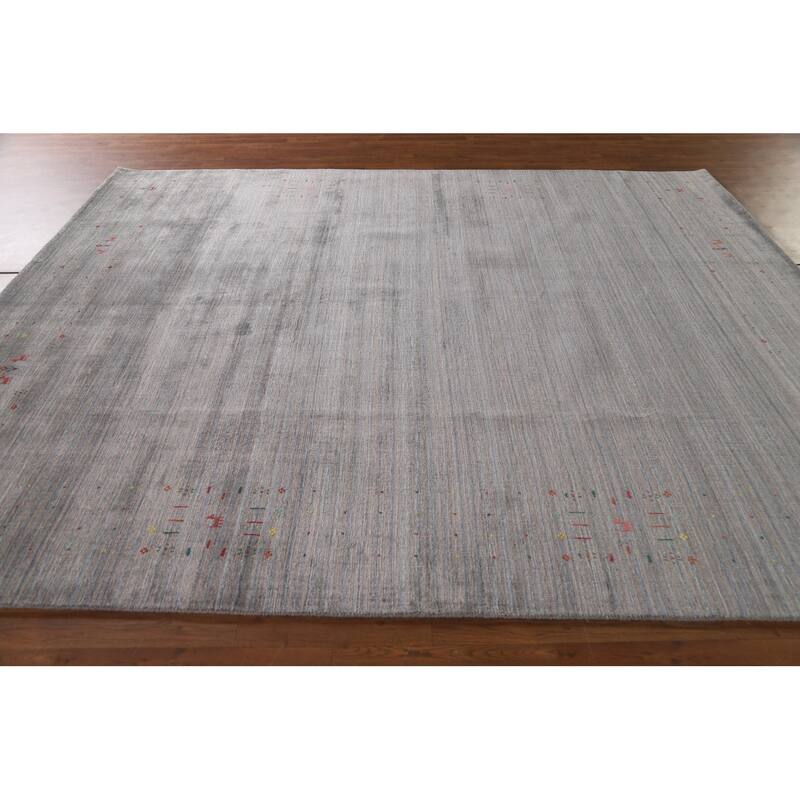 Tribal Beige Gabbeh Oriental Area Rug Handmade Wool Carpet - 8'1"x 9'9"