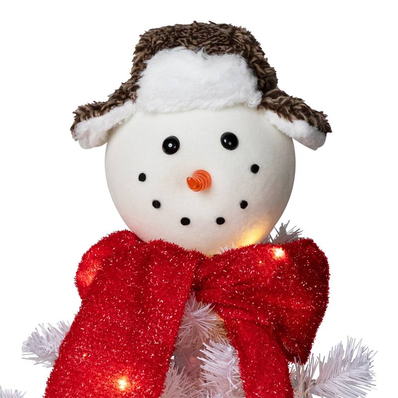 Pre-lit Snowman Medium Artificial Christmas Tree - 4’ - Clear Lights - 4 Foot