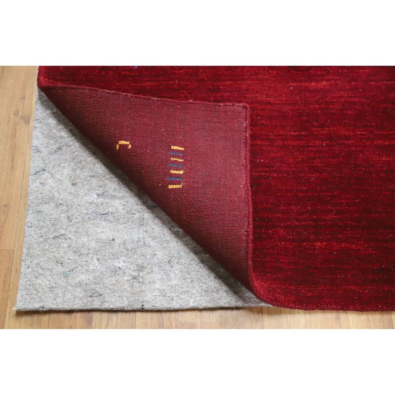 Red Wine Gabbeh Indian Area Rug Hand-Knotted Wool Carpet - 6'8" x 9'7"