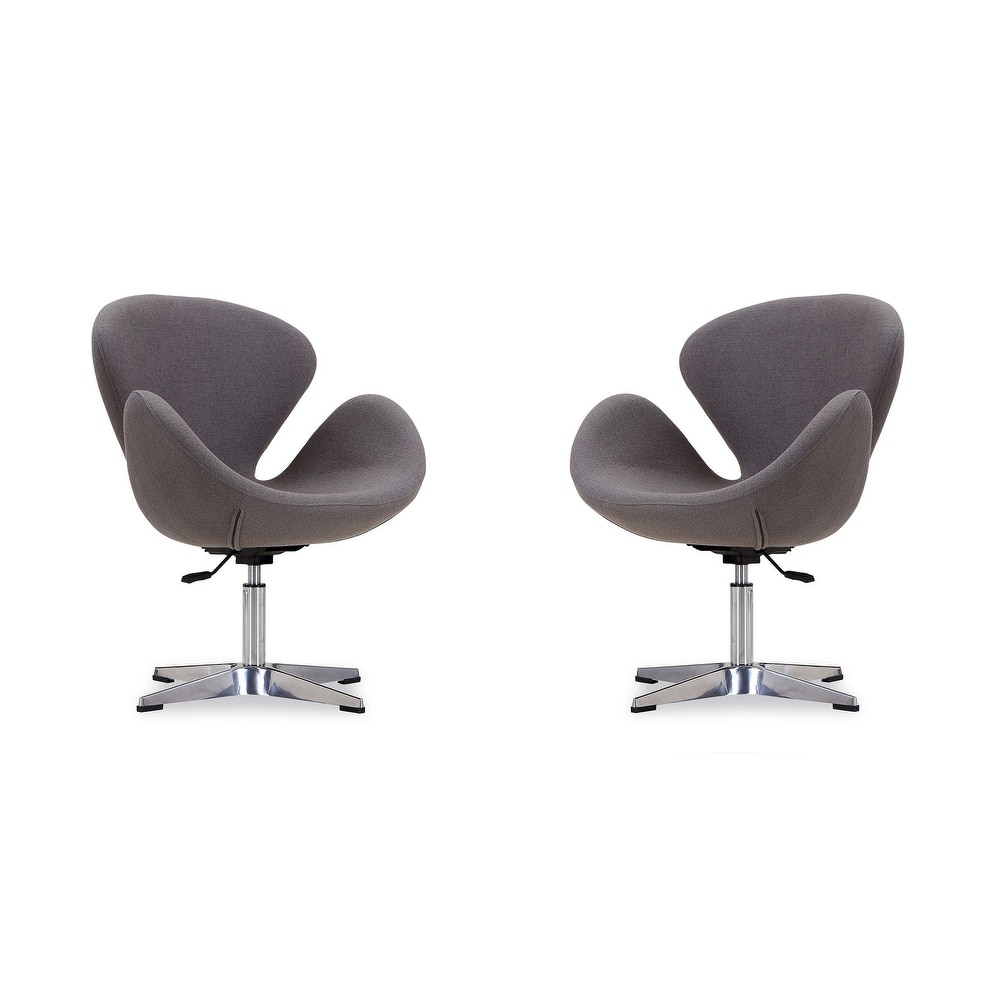 Manhattan Comfort Chrome Adjustable Swivel Chair (Set of 2)