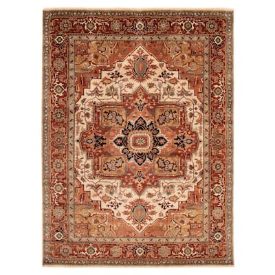 ECARPETGALLERY Hand-knotted Jules Sultane Ivory Wool Rug - 8'9 x 11'9