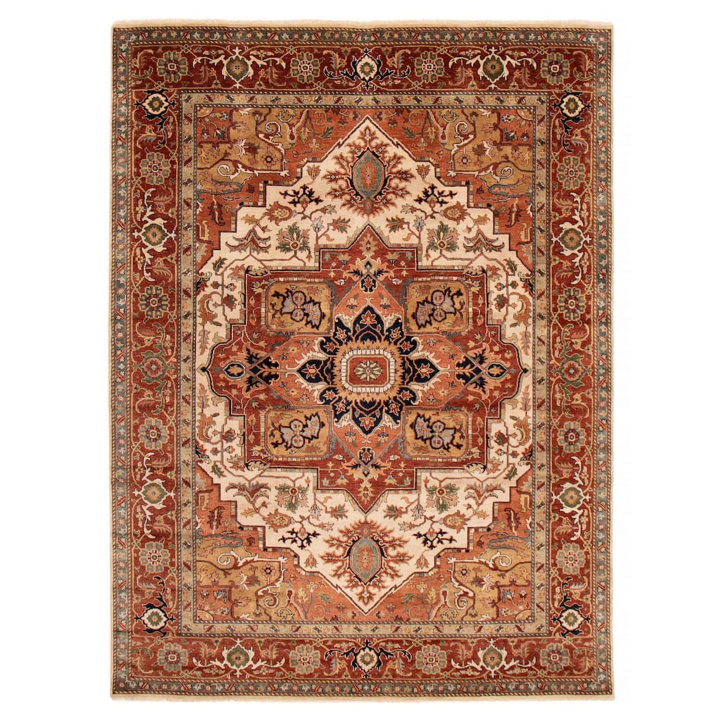 ECARPETGALLERY Hand-knotted Jules Sultane Ivory Wool Rug - 8'9 x 11'9