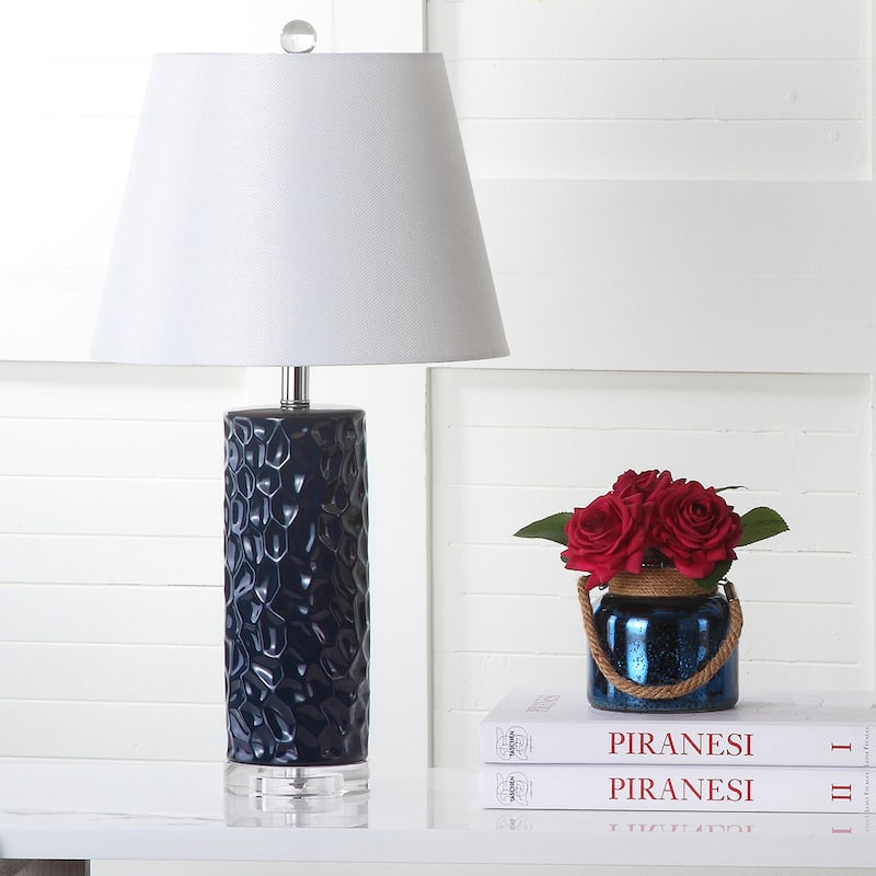 SAFAVIEH Lighting Christen 24-inch Grey Table Lamp (Set of 2) - 13"x13"x23.5" - 13Wx13Dx24H