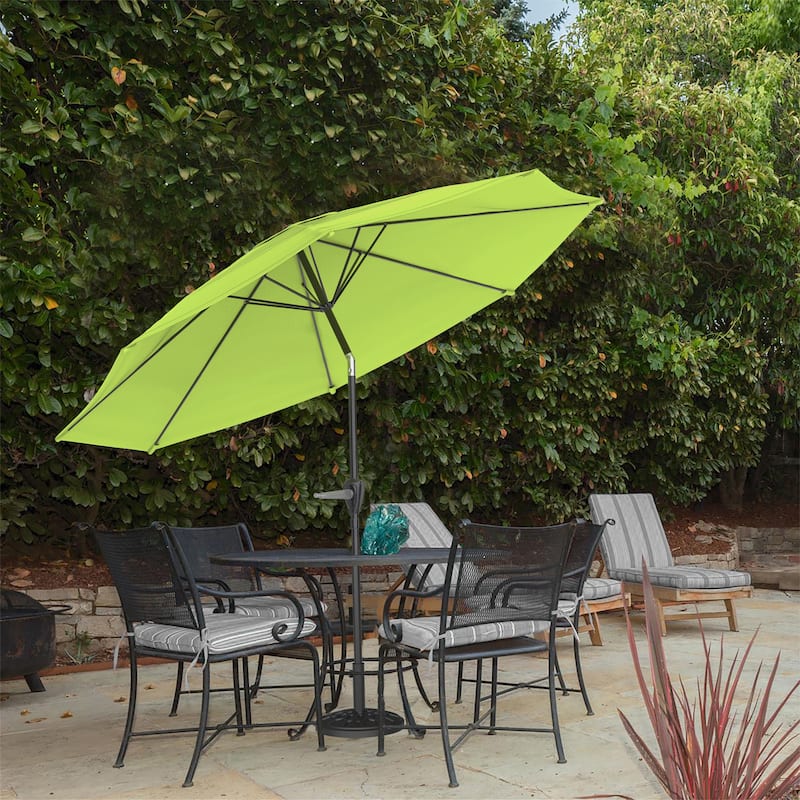 Pure Garden 10ft Aluminum Patio Umbrella with Auto Tilt and Easy Crank - Green