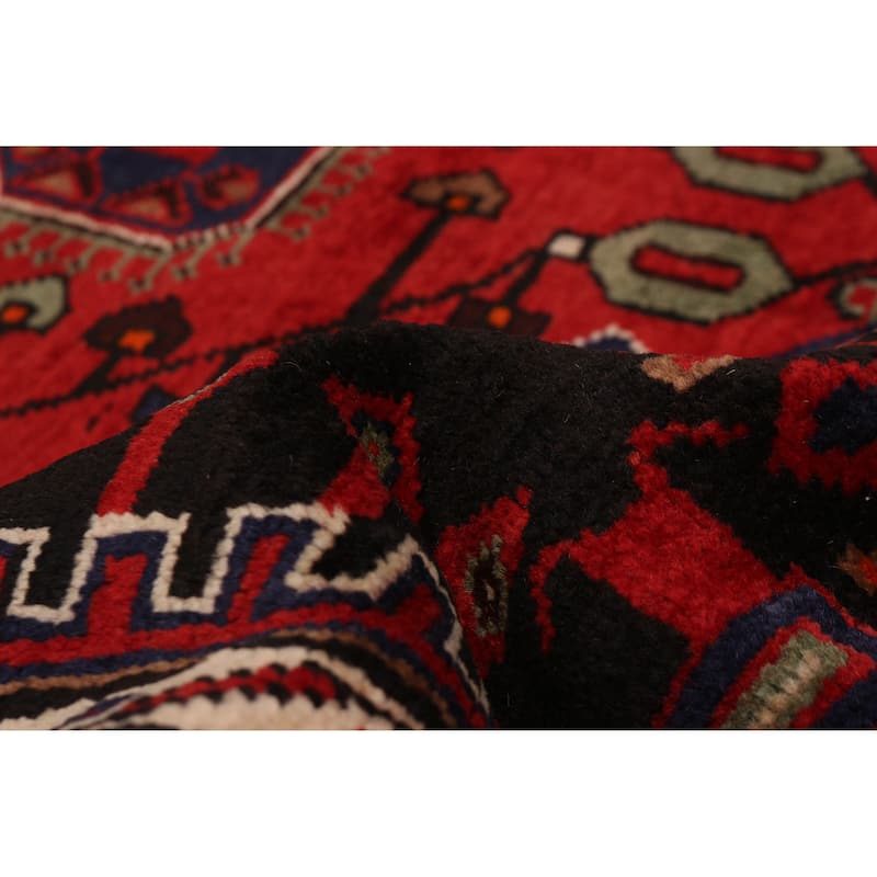 ECARPETGALLERY Hand-knotted Anadol Black, Red Wool Rug - 4'8 x 10'9