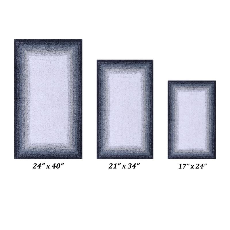 Better Trends 100% Cotton Super Soft & Highly Water Absorbent Bathroom Rugs-Torrent Collection Tufted Machine Washable Bath Mats - 3 Piece Set (17" x 24" | 21" x 34" | 24" x 40") - Gray