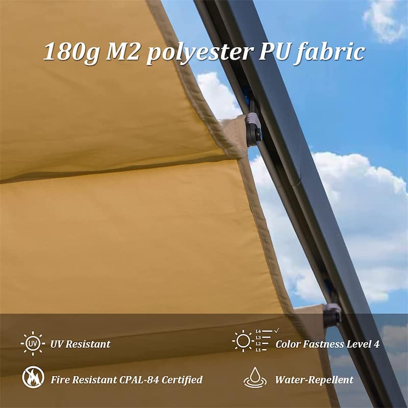 Outdoor Retractable Aluminum Pergola with Weather-Resistant Canopy Gazebo