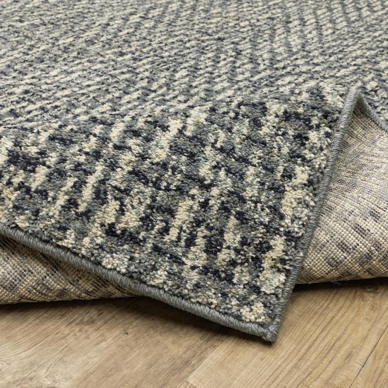 Style Haven Salinas Industrial Tweed Blue/ Ivory Indoor Area Rug