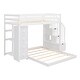 preview thumbnail 5 of 30, Elegant & Simple Twin over Full Bunk Bed with 3-layer Shelves, Drawers and Storage Stairs, Study, Health and Comfort, White