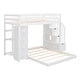 preview thumbnail 21 of 30, Twin Over Full Bunk Bed with 3-Layer Shelves, Drawers, Storage Stairs, Space-Saving, Multi-Functional Design, Grey