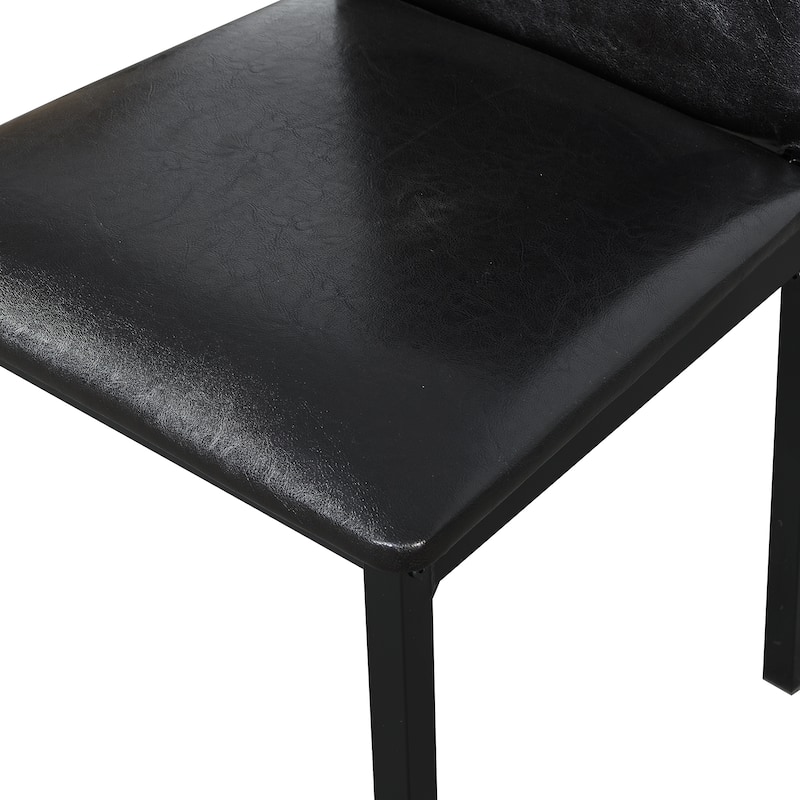 4-Piece Metal Frame Dining Seats,Faux Leather Upholstered