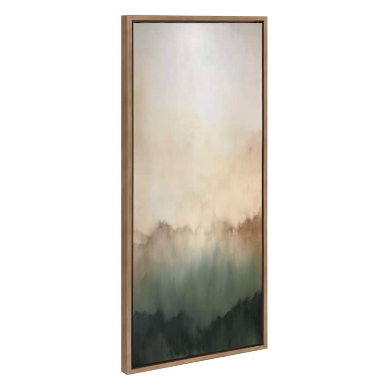 Kate and Laurel Sylvie Green Mountain Abstract I Framed Canvas by Amy Lighthall - 18x40 - Gold