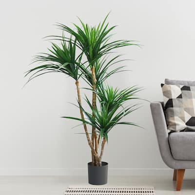 Tropical UV Resistant Yucana Artificial Tree with Rubber Leaves and Natural
