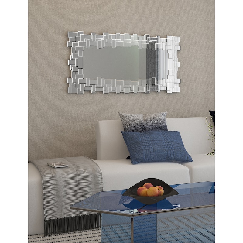 KOHROS Framed Geometric Modern Wall Mirror - Large