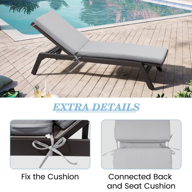 Pellebant Outdoor Patio Chaise Lounge Cushion