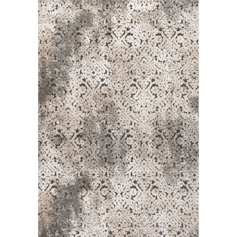 JONATHAN Y Loom High-Low Two-Tone Monstera Leaf Area Rug - 4 X 6