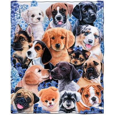 Puppy Collage Super Soft Plush Fleece Throw Blanket