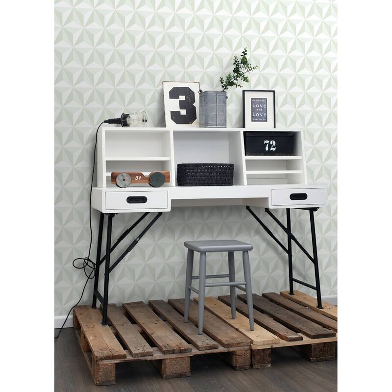 Chesapeake Adella Sage Geometric Wallpaper - 20.9 x 396 x 0.025