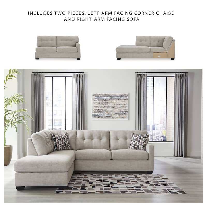 Signature Design by Ashley Mahoney 2-Piece Sectional with Chaise - 105"W x 90"D x 37"H