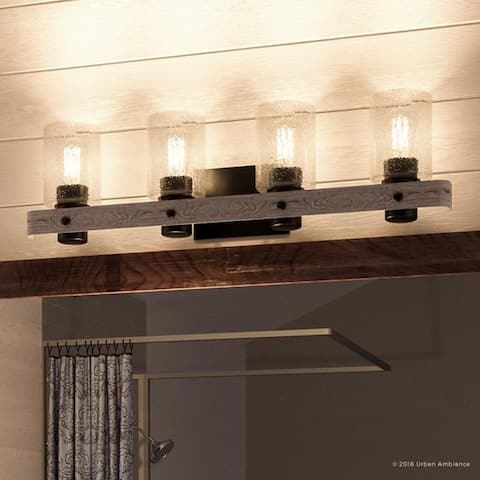 Luxury Modern Farmhouse Bathroom Vanity Light, 8.5"H x 32.875"W, with Rustic Style, Charcoal Finish by Urban Ambiance
