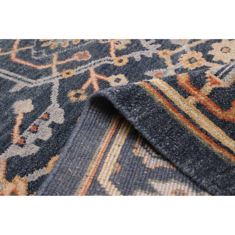 ECARPETGALLERY Hand-knotted Finest Agra Jaipur Dark Navy Wool Rug - 8'2 x 9'11