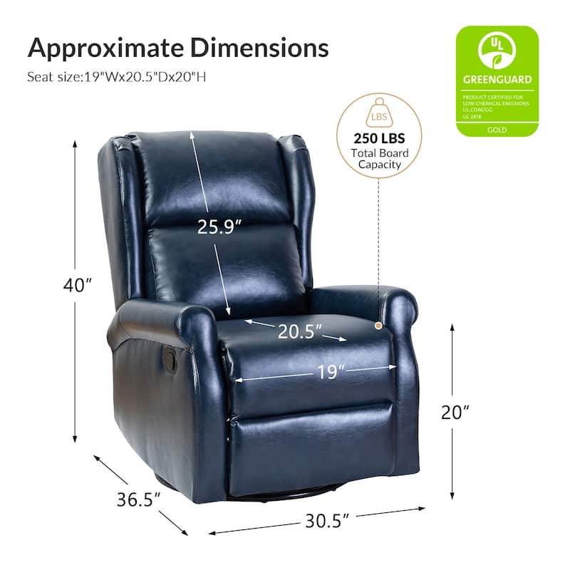 Baksoho Contemporary Faux Leather Swivel Nursery Chair with Metal Base by HULALA HOME