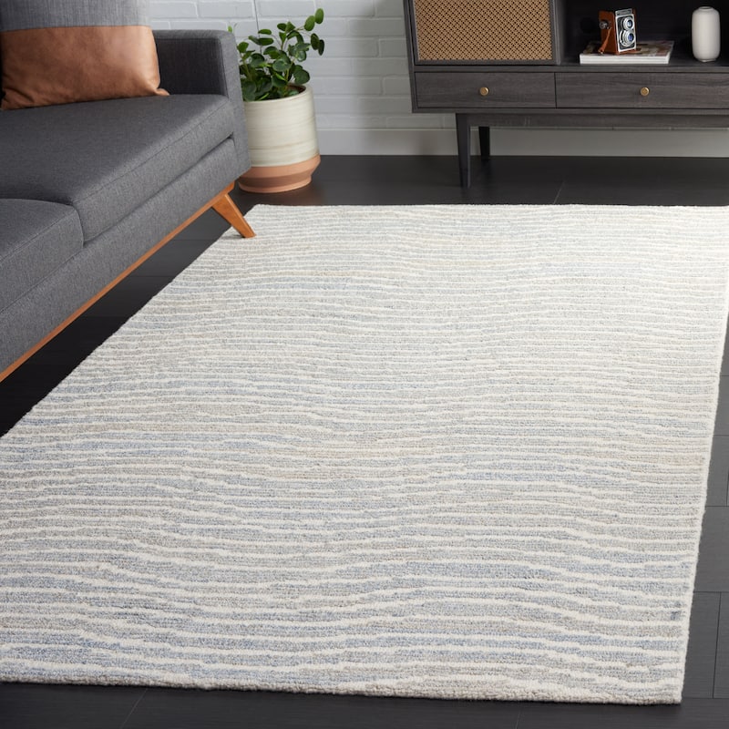 SAFAVIEH Handmade Renewal Keeley Contemporary Rug - 4' x 6' - Light Blue/Ivory