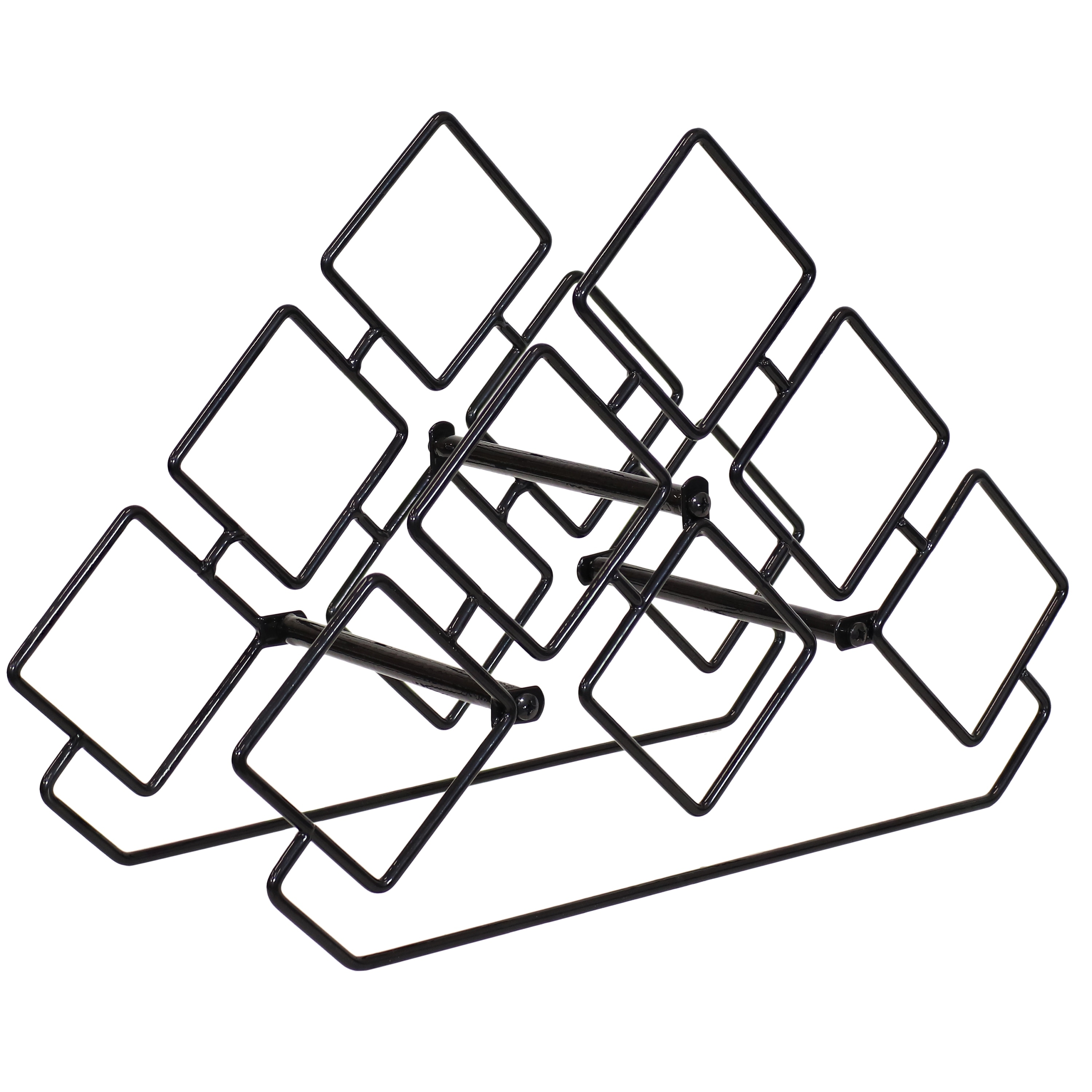 6-Bottle Steel Wire Triangular Tabletop Wine Rack