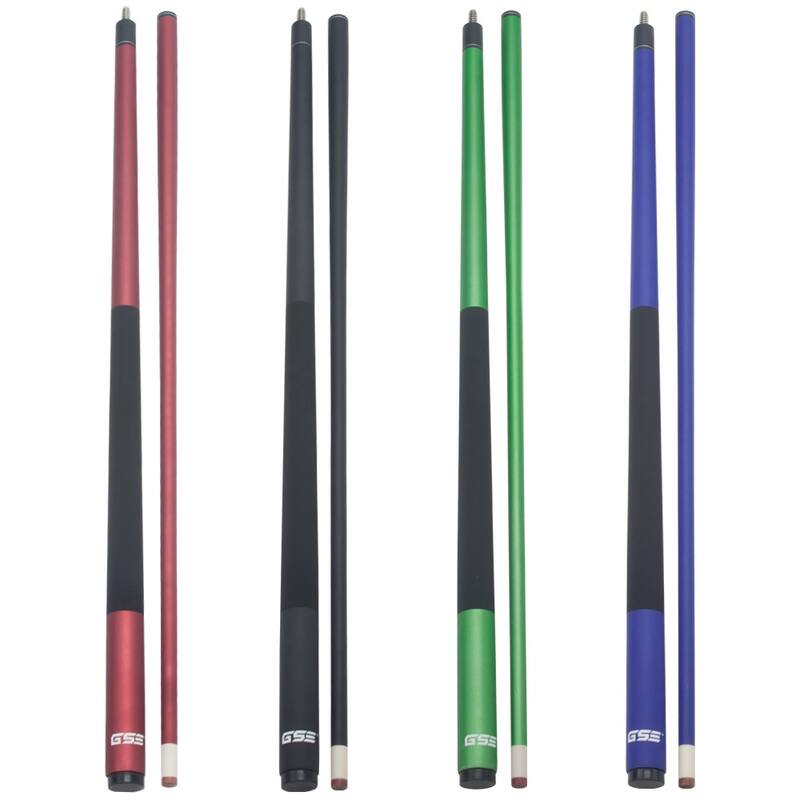 GSE™ Set of 4 Matte Fiberglass Graphite Composite Billiard Pool Cue Sticks. 58" 2-Piece Pool Cue Set for House or Commercial Use - Mixed Color
