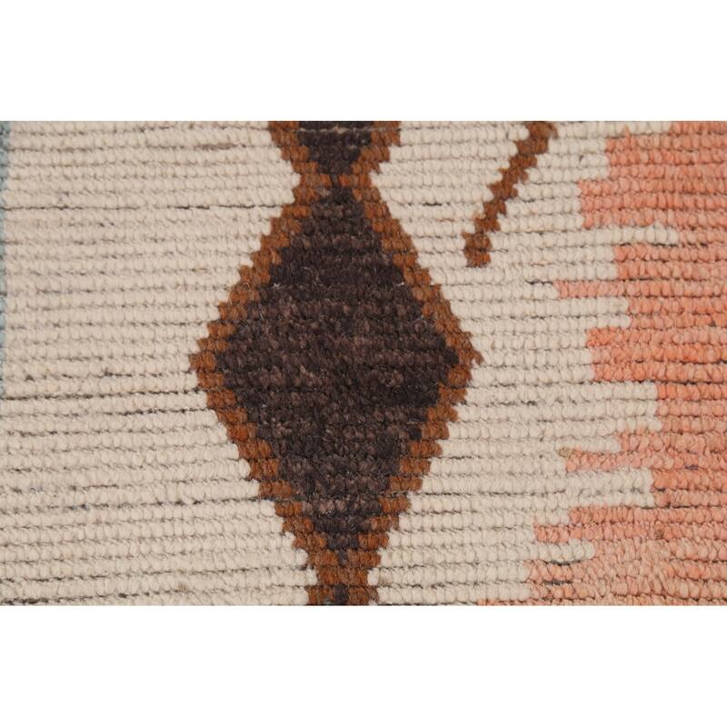 All-Over Moroccan Abstract Area Rug Hand-Knotted Wool Carpet - 8'11"x 12'8"