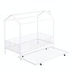 preview thumbnail 19 of 48, Metal House Bed with Fence, With Trundle