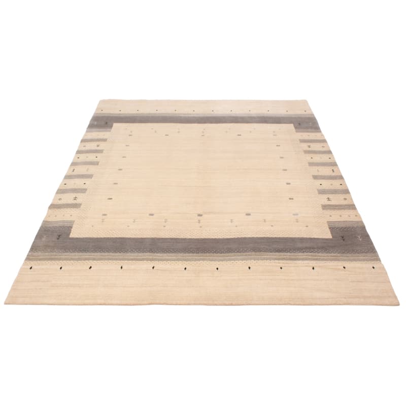 ECARPETGALLERY Braided Weave Kashkuli Gabbeh Cream Wool Rug - 8'0 x 9'8